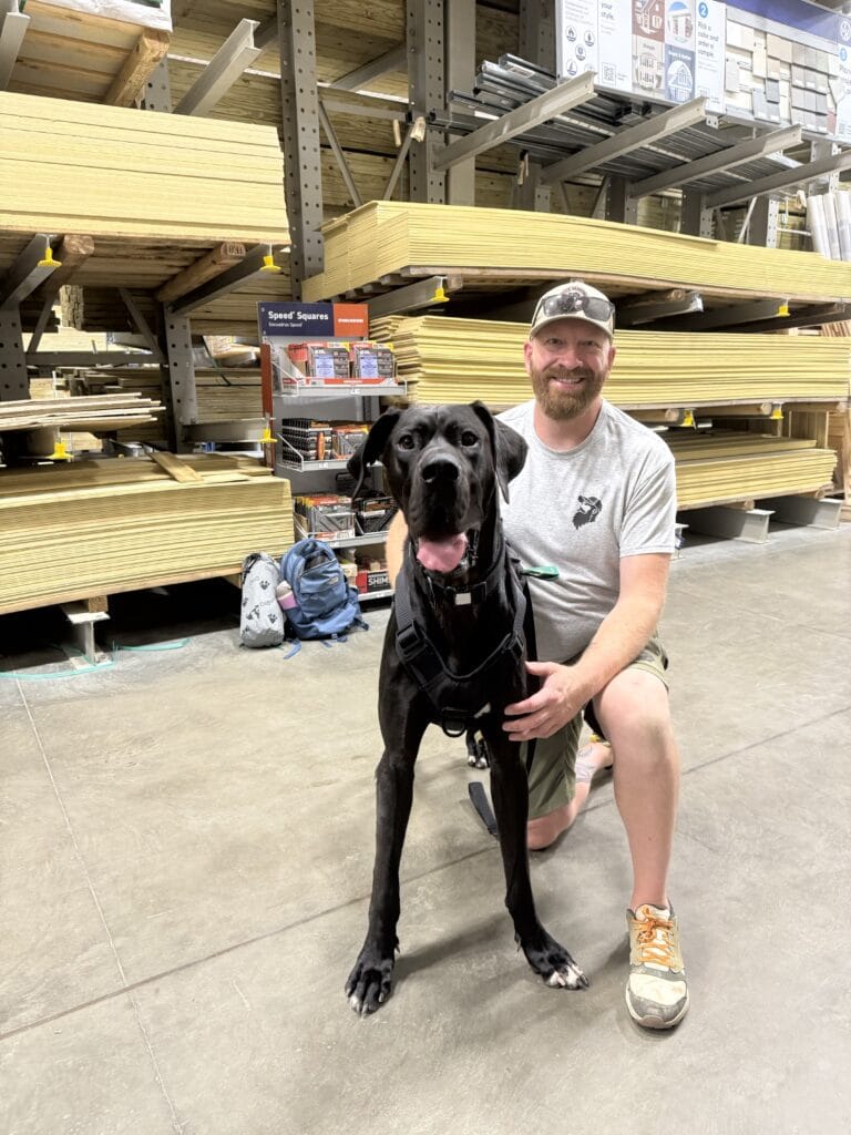 Jason with one of his dogs
